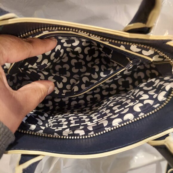 Vera Bradley Navy Blue Crossbody / Satchel Bag - Picture 4 of 9